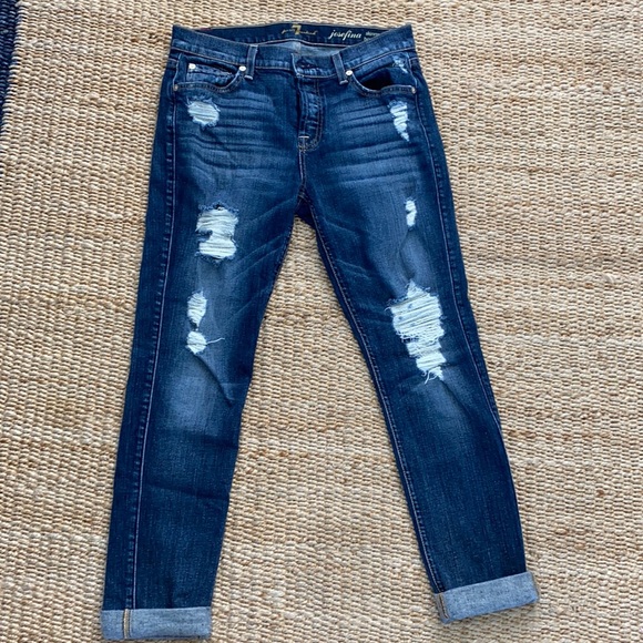 7 For All Mankind josefina skinny boyfriend jean size 26 - Picture 1 of 6